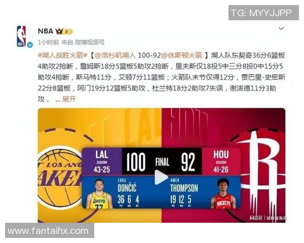 2021年NBA火箭对湖人精彩直播回顾与赛后分析